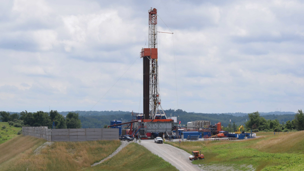 A fracking drill rig in Pennsylvania.
